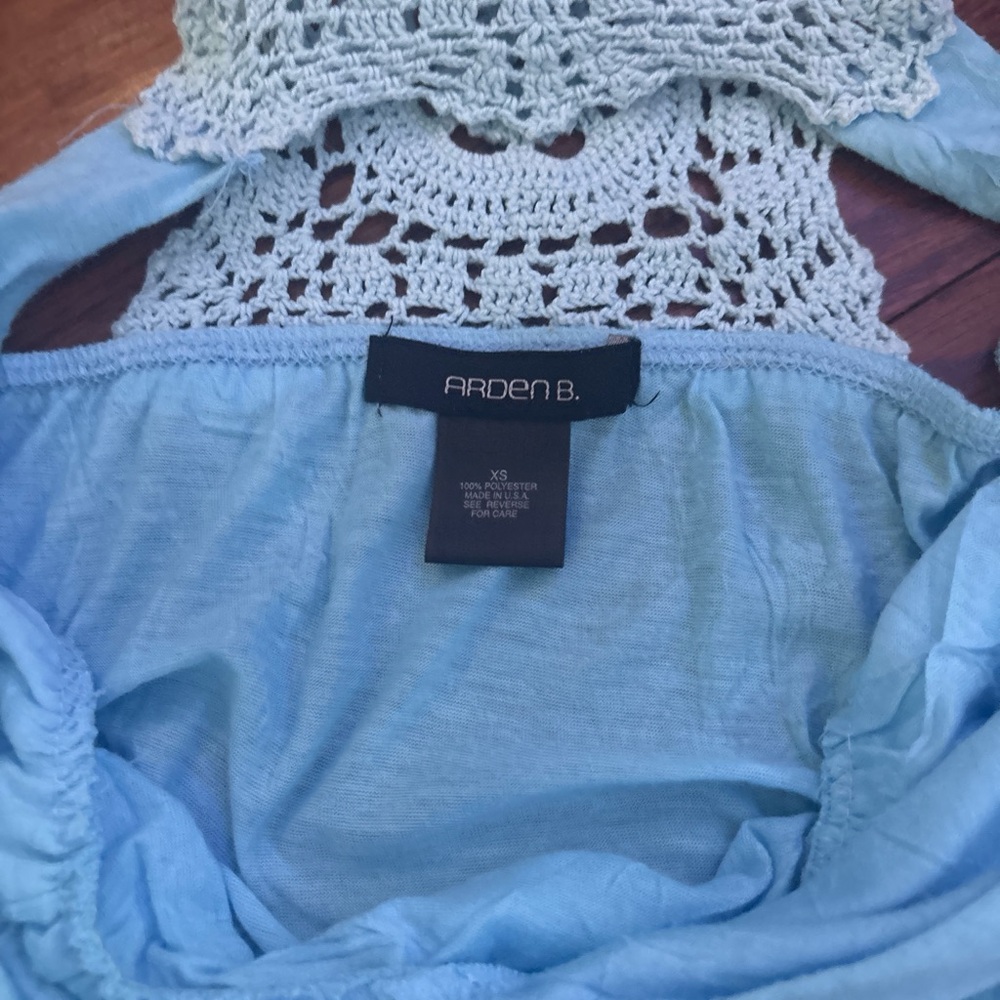 Arden B Light Blue Dress with Crochet Detail - Picture 3 of 3